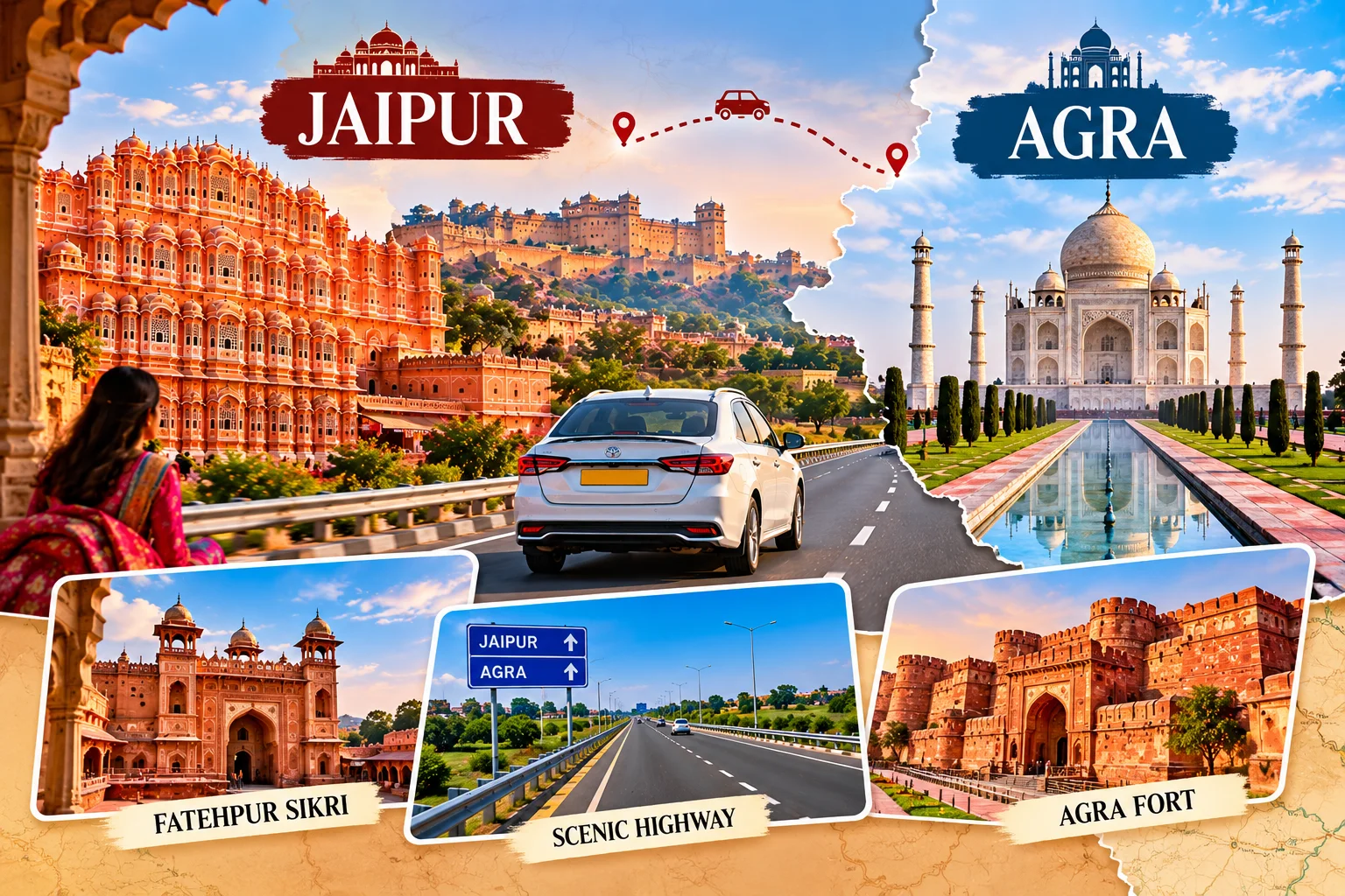 Jaipur to Agra cab travel guide