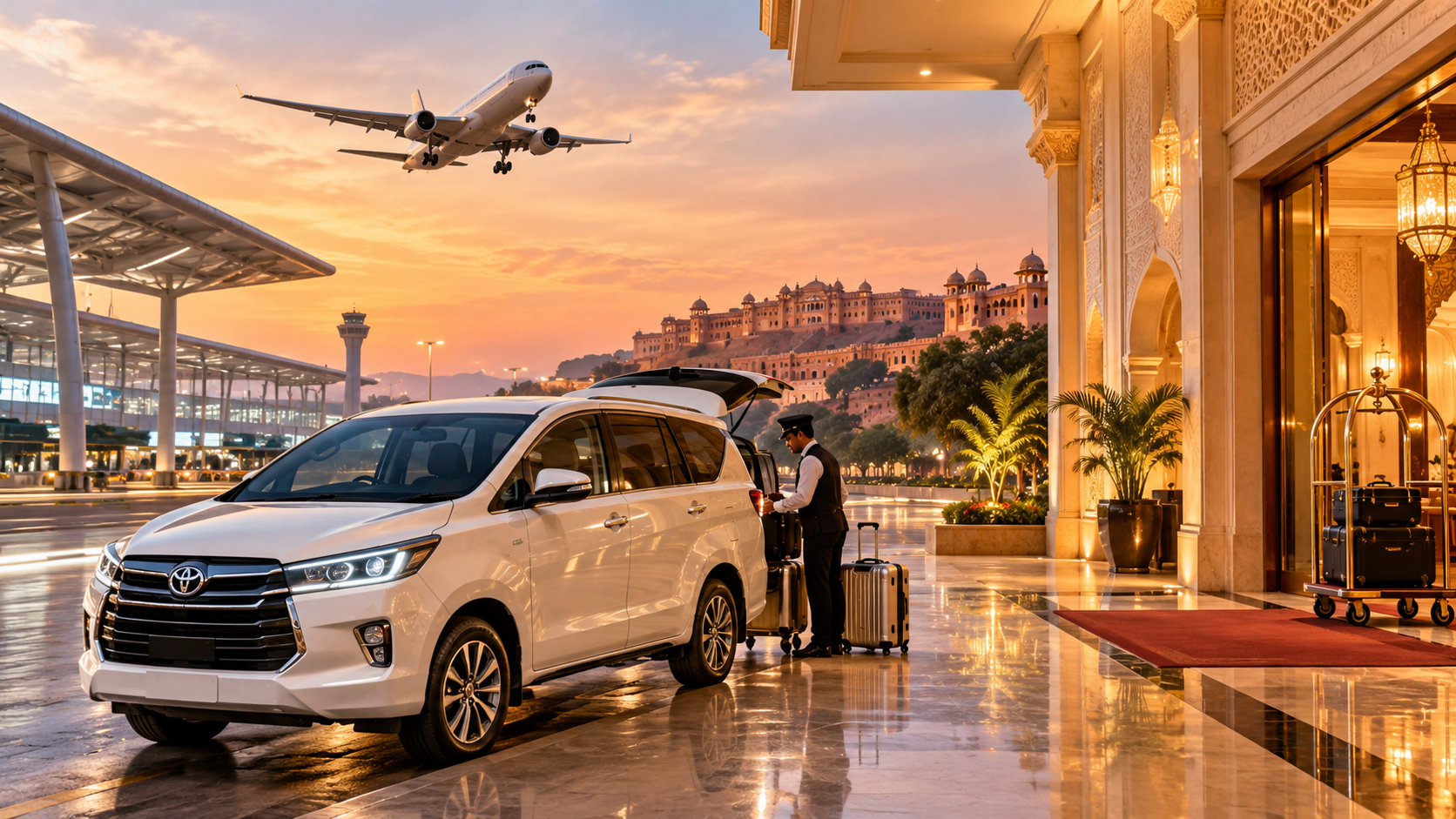Jaipur Airport to hotel taxi transfer